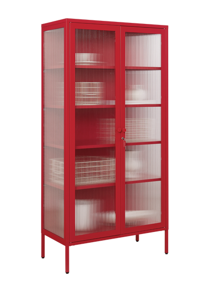 The Collector Glass Locker in Poppy — angled