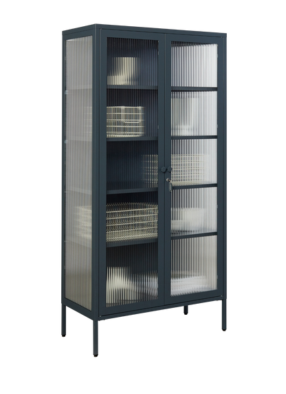 The Collector Glass Locker in Slate — angled