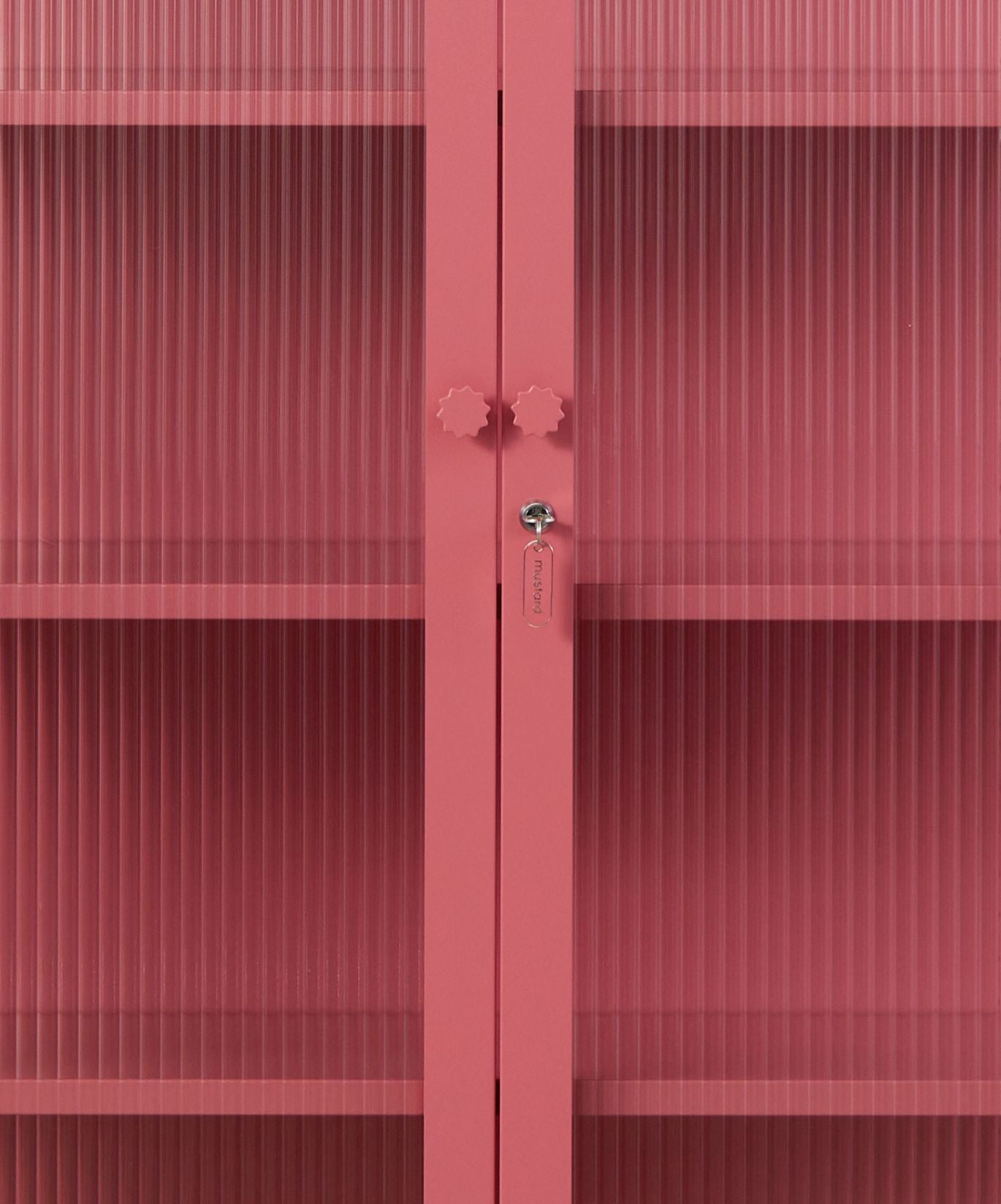 The Collector Glass Locker in Berry — close-up