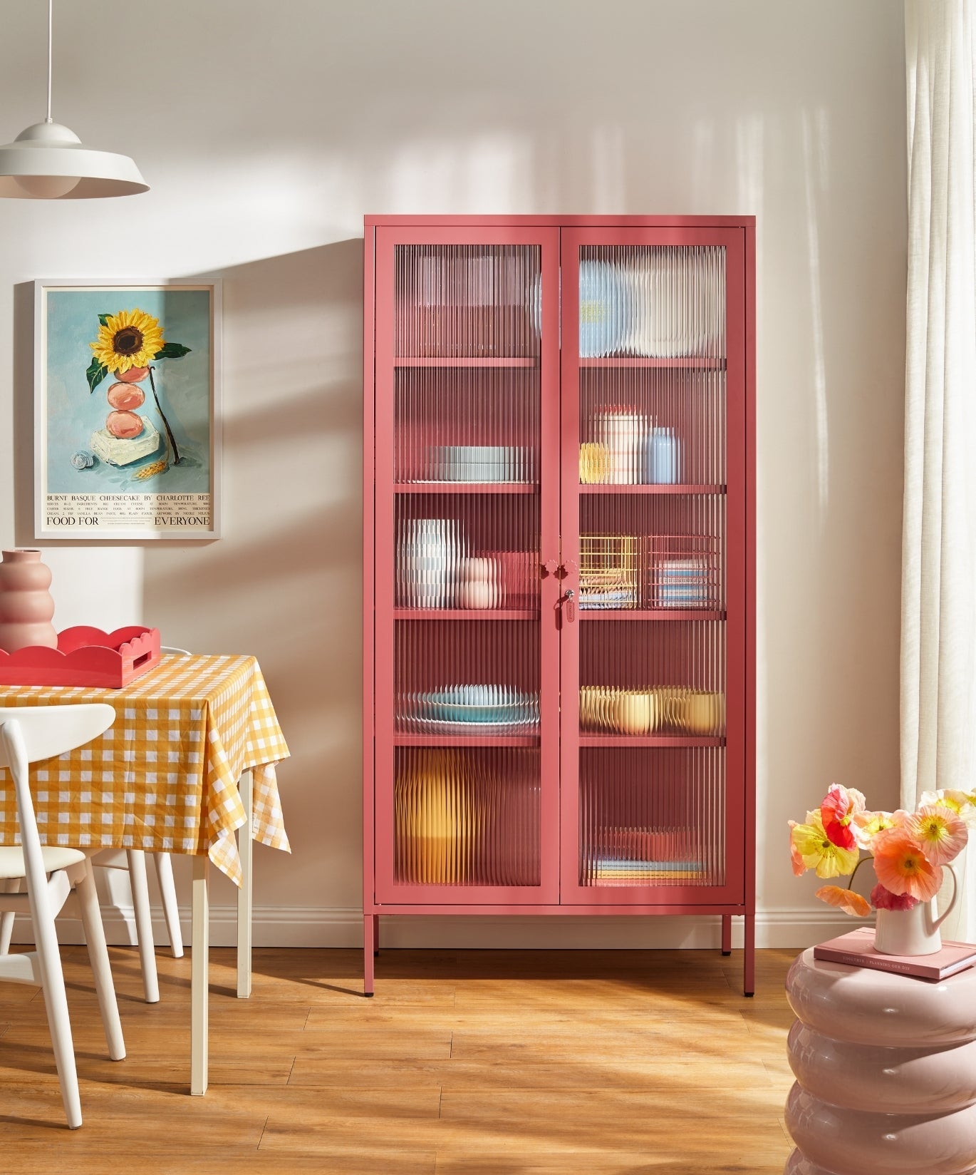 The Collector Glass Locker in Berry — lifestyle