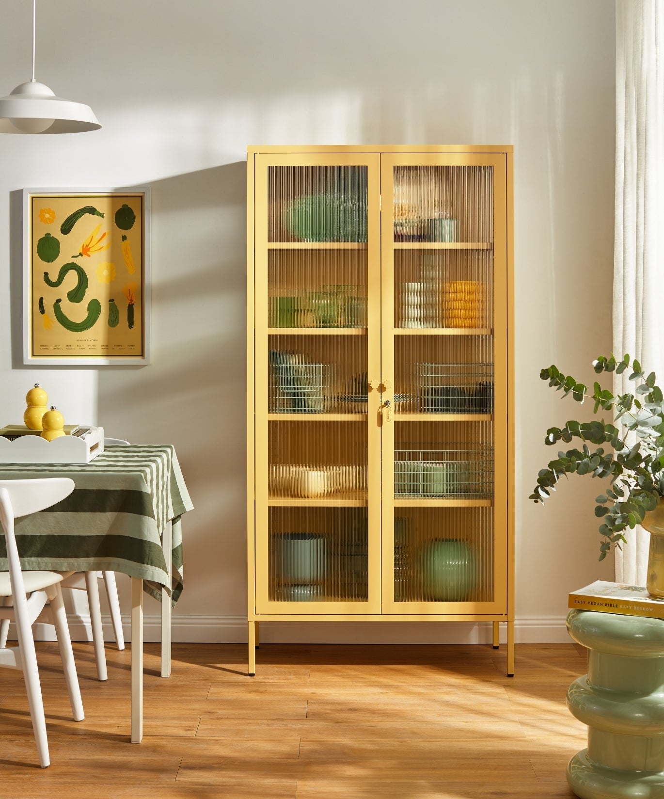 The Collector Glass Locker in Butter — lifestyle