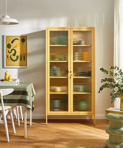 The Collector Glass Locker in Butter — lifestyle