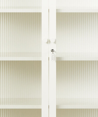 The Collector Glass Locker in Chalk — close-up