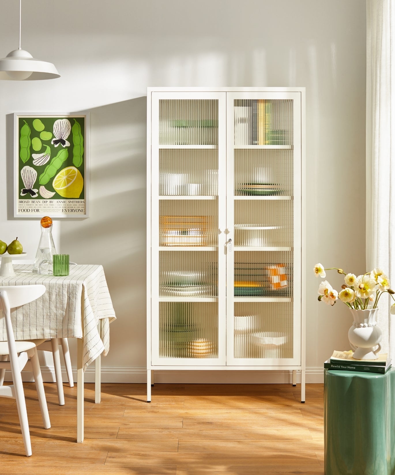 The Collector Glass Locker in Chalk — lifestyle