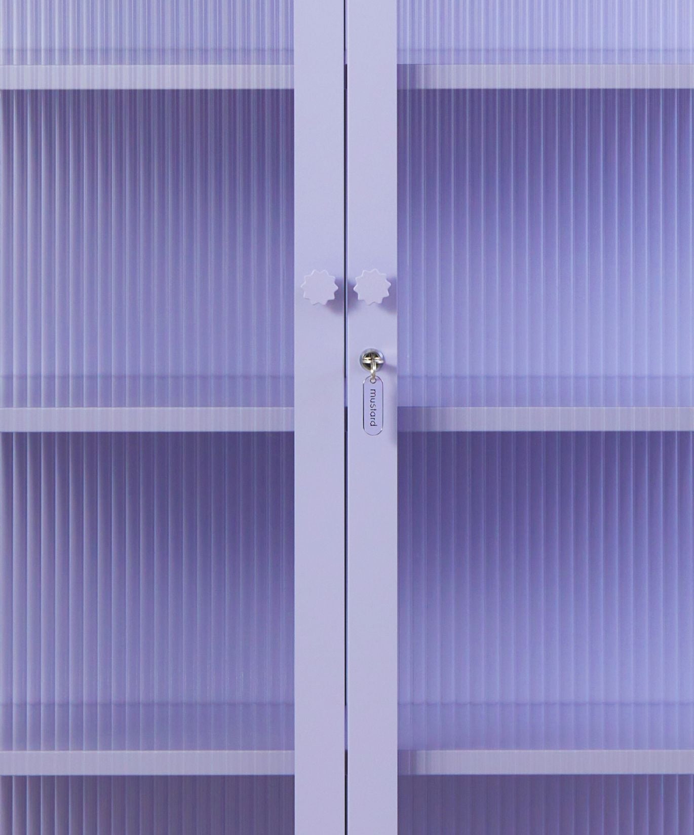 The Collector Glass Locker in Lilac — close-up