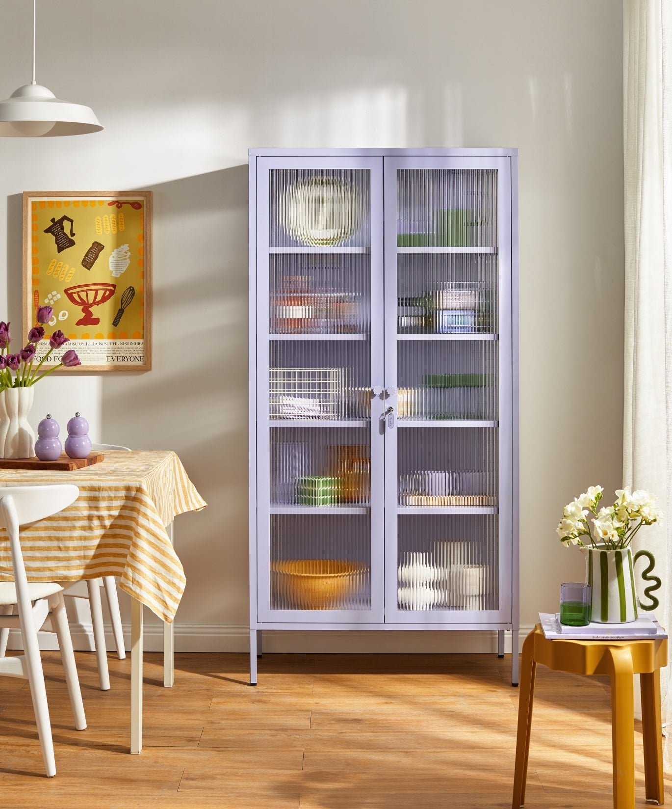 The Collector Glass Locker in Lilac — lifestyle