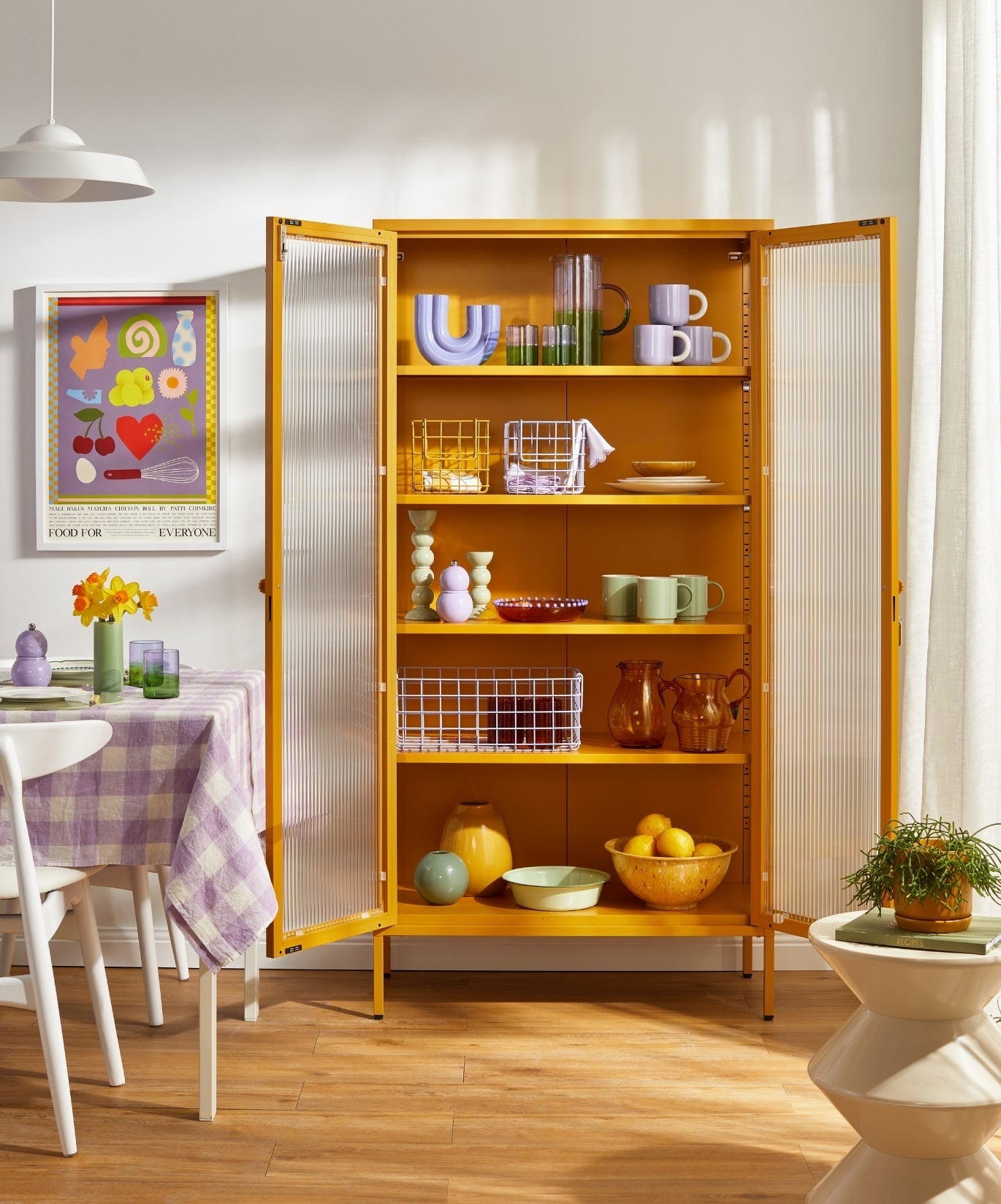 The Collector Glass Locker in Mustard — lifestyle 3