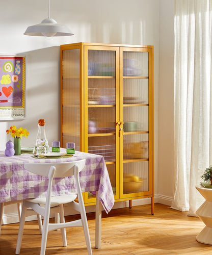 The Collector Glass Locker in Mustard — lifestyle 4