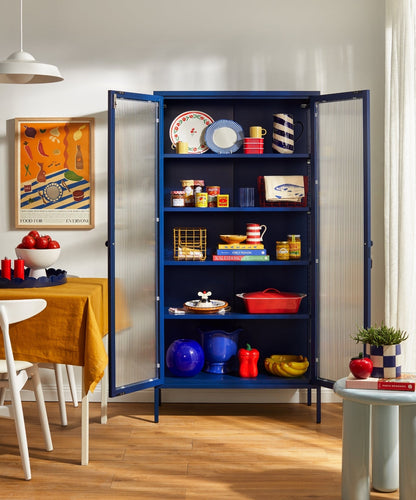 The Collector Glass Locker in Navy — lifestyle 3
