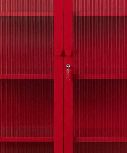 The Collector Glass Locker in Poppy — close-up