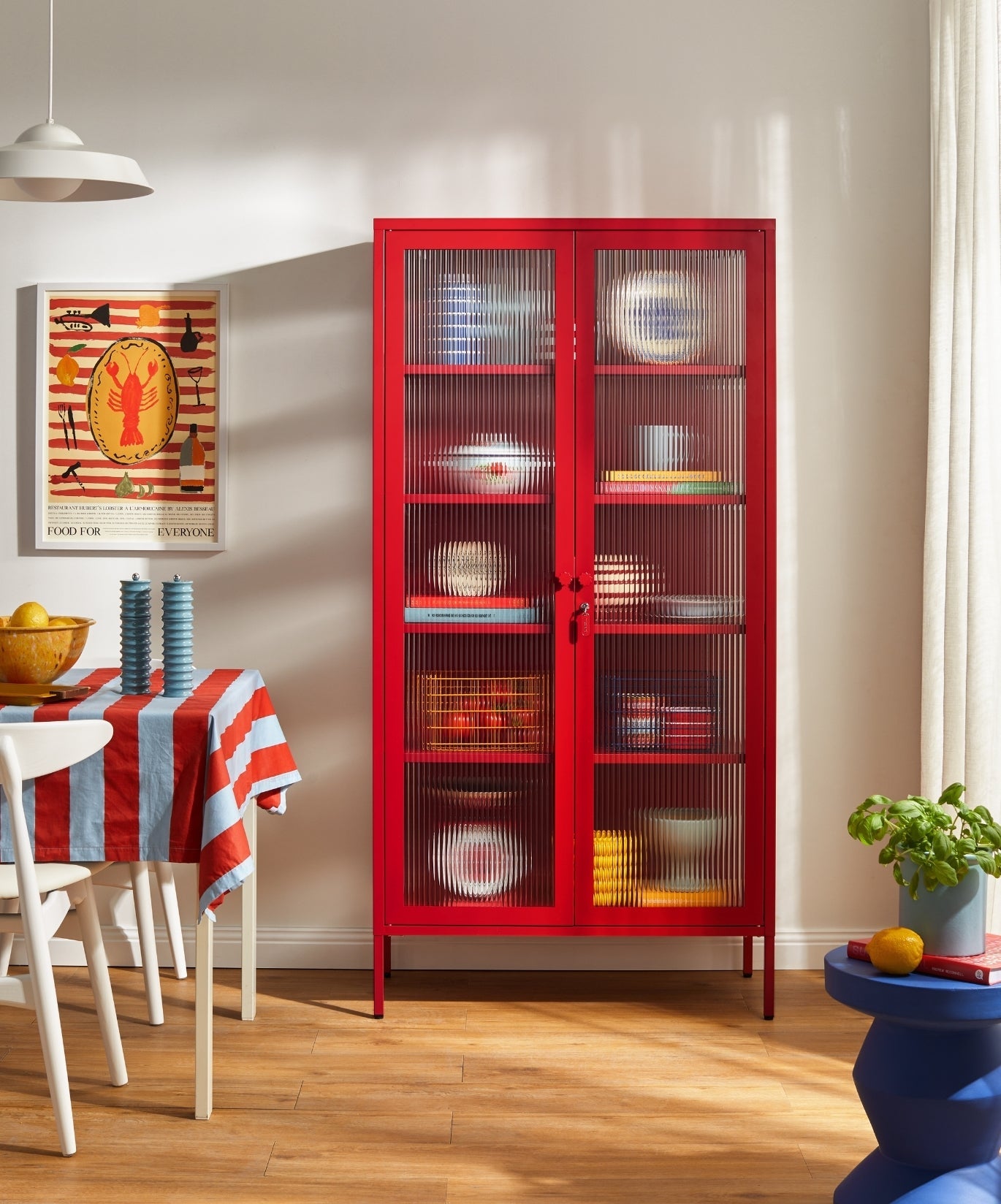 The Collector Glass Locker in Poppy — lifestyle