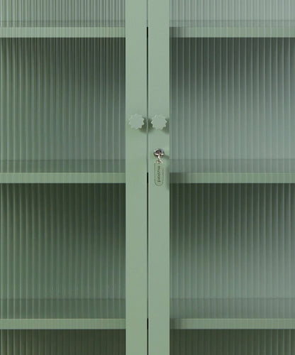 The Collector Glass Locker in Sage — close-up