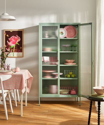 The Collector Glass Locker in Sage — lifestyle 2