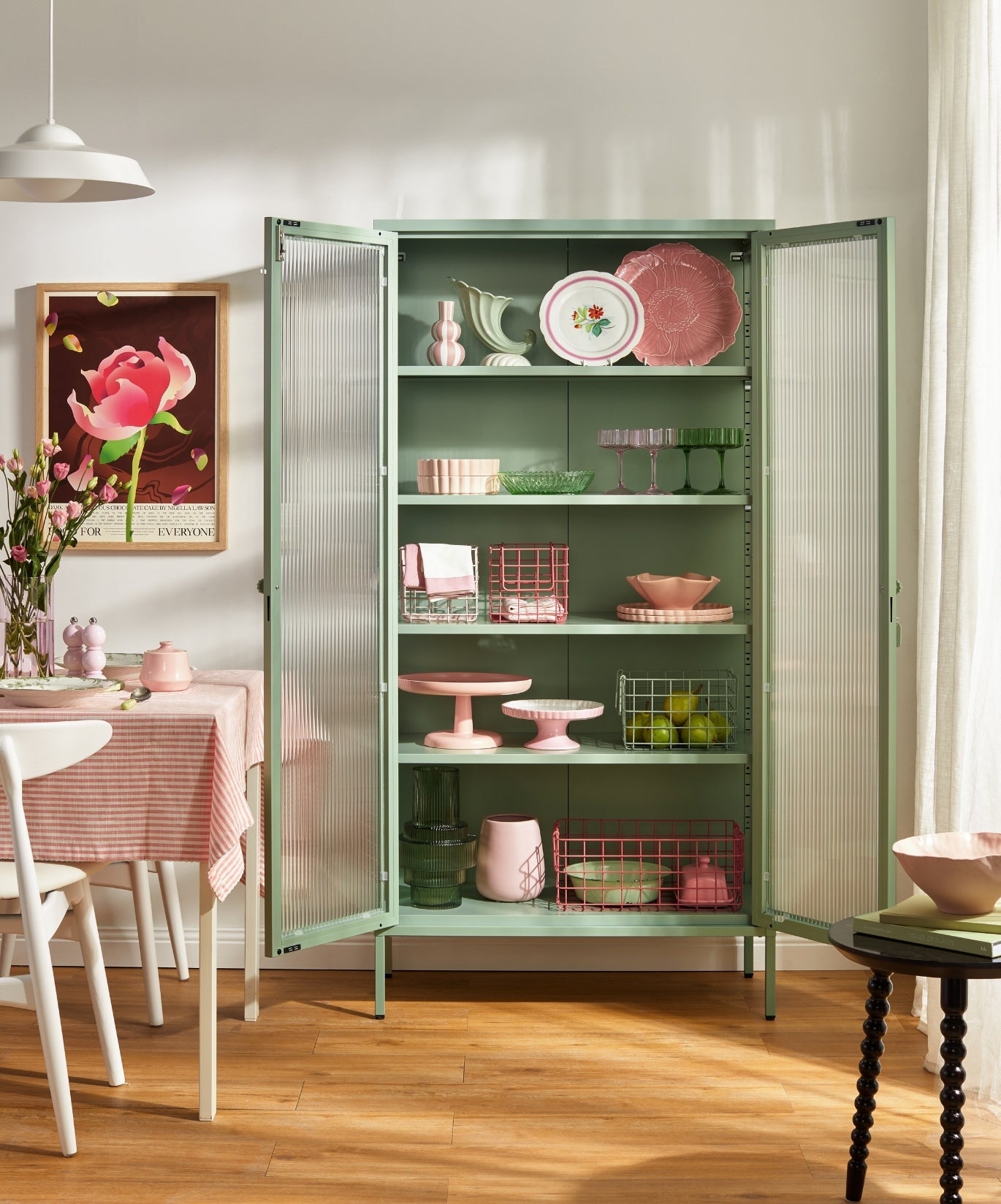 The Collector Glass Locker in Sage — lifestyle 3