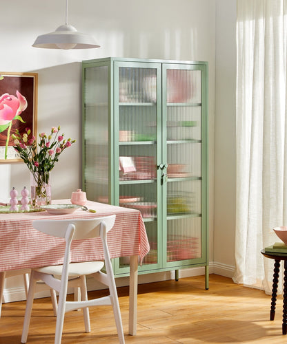 The Collector Glass Locker in Sage — lifestyle 4