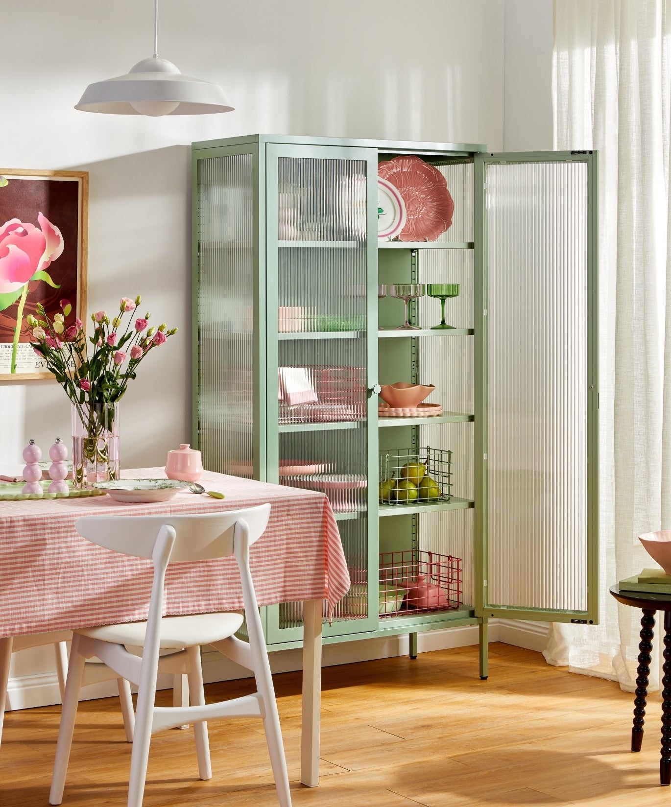 The Collector Glass Locker in Sage — lifestyle 5