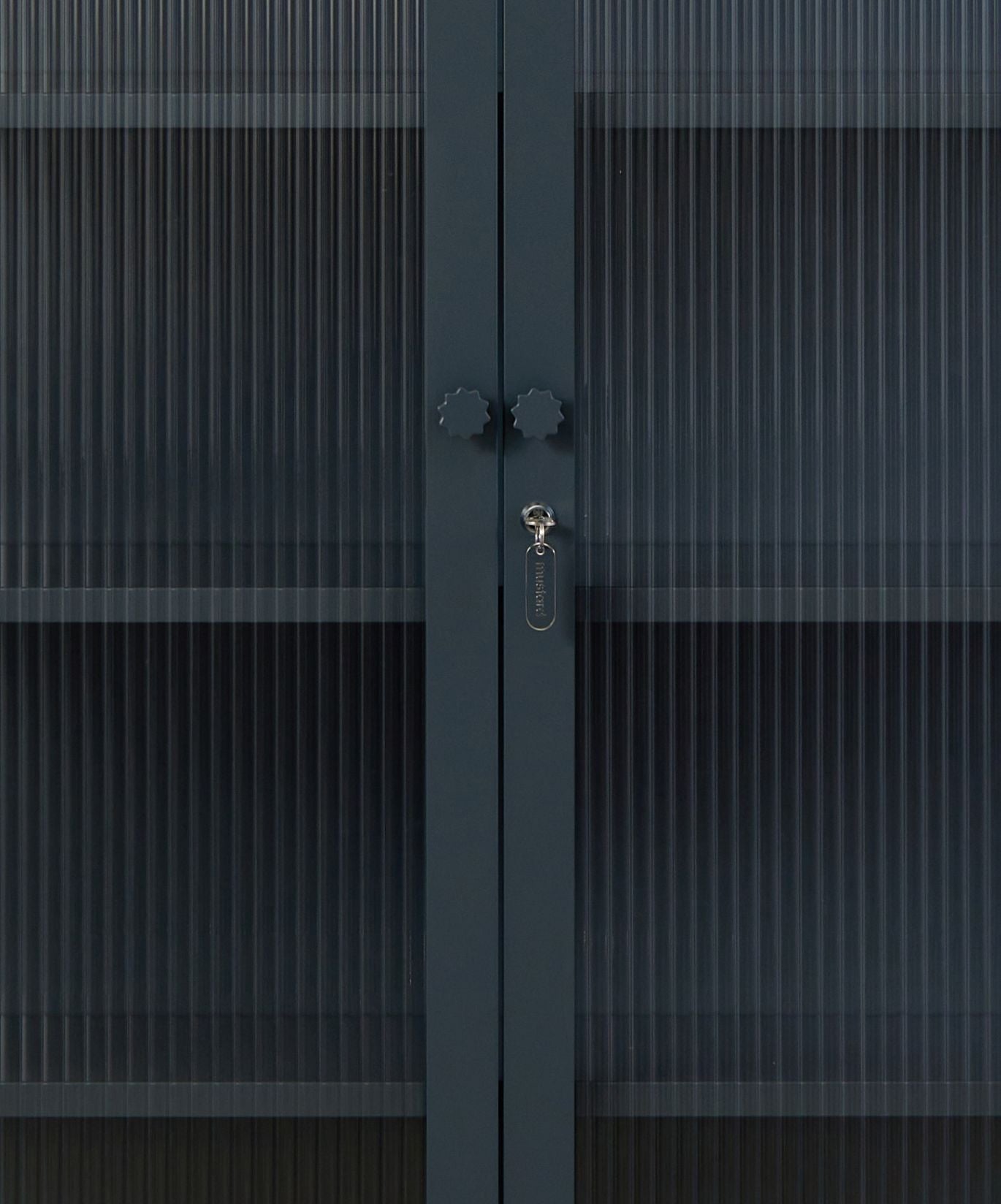 The Collector Glass Locker in Slate — close-up