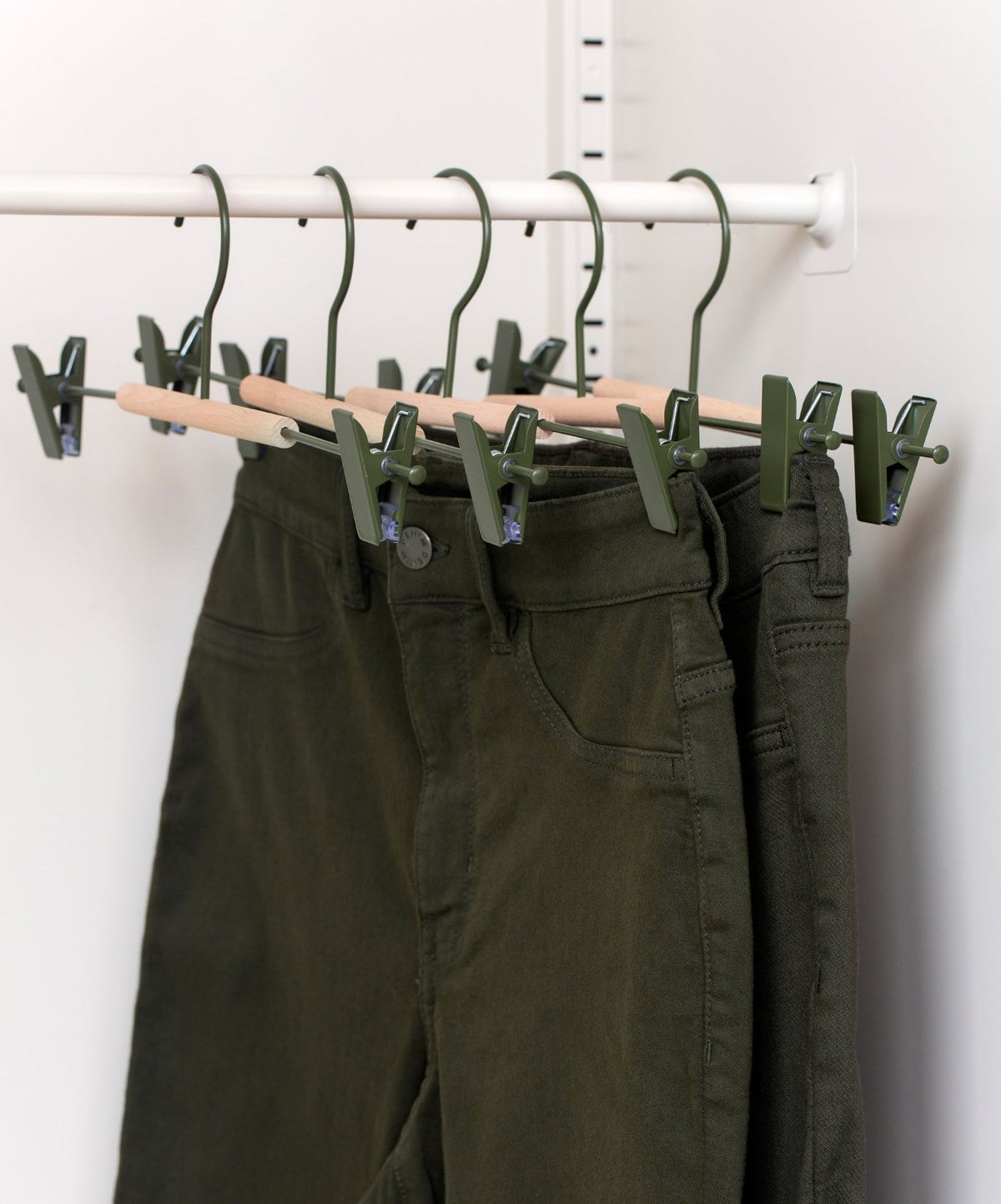 The Adult Clip Hangers in Olive