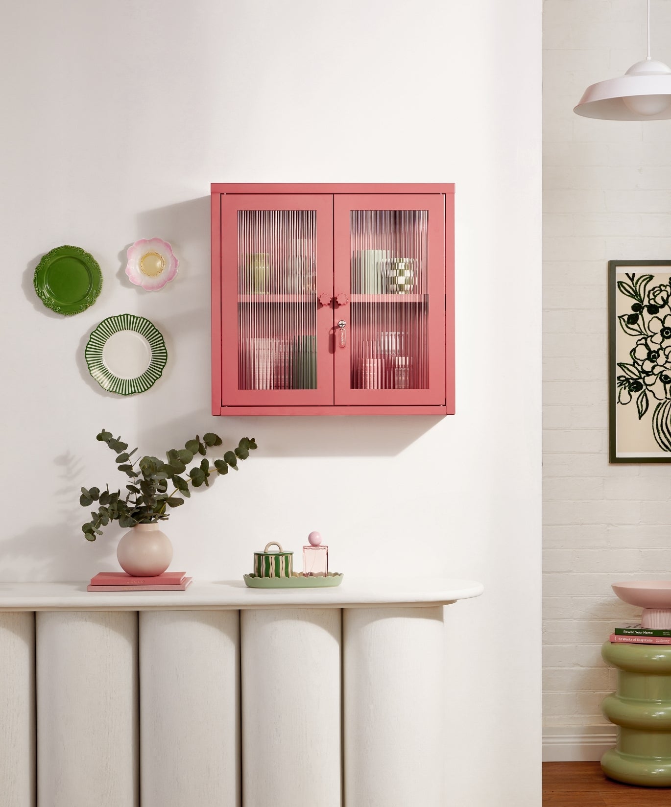The Kit Wall Cabinet in Berry — lifestyle