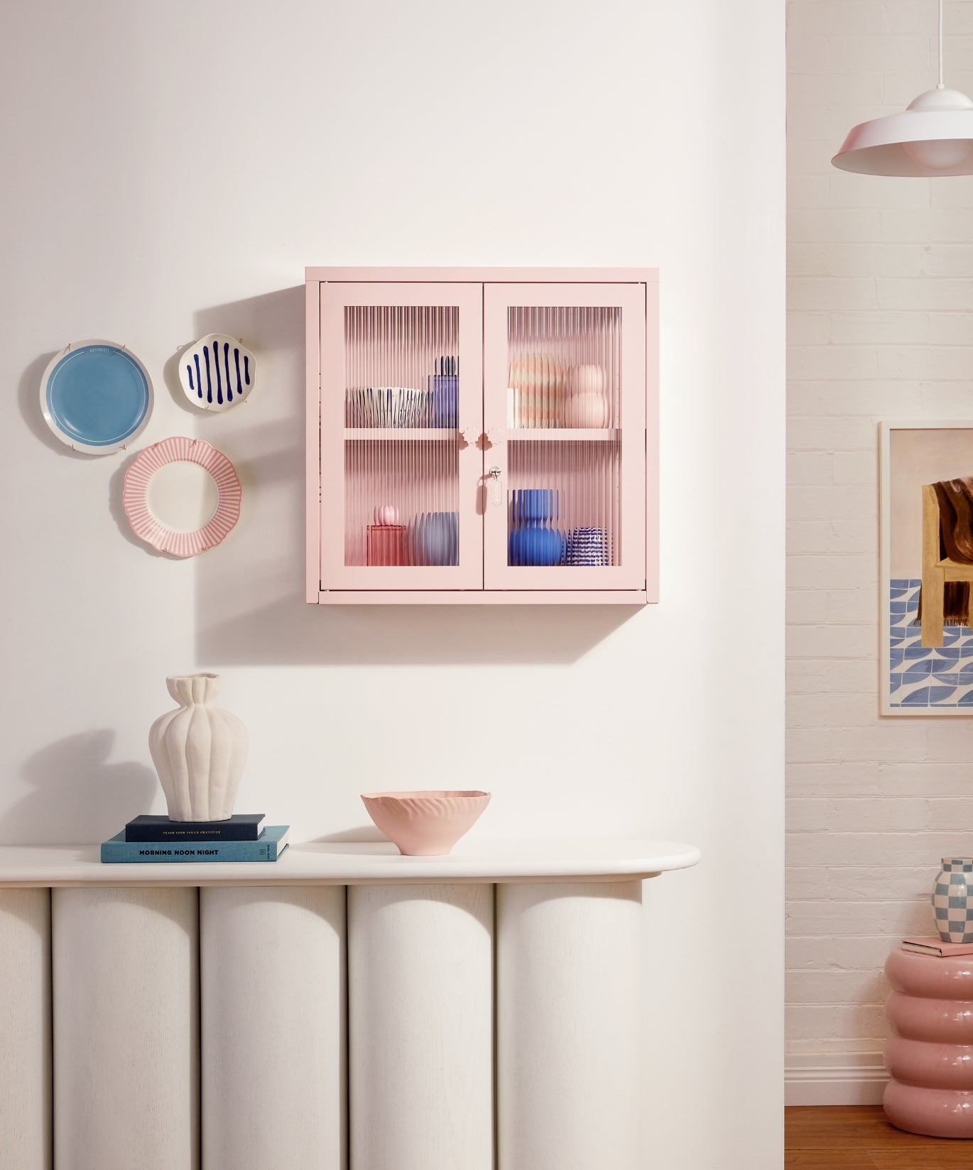 The Kit Wall Cabinet in Blush — lifestyle