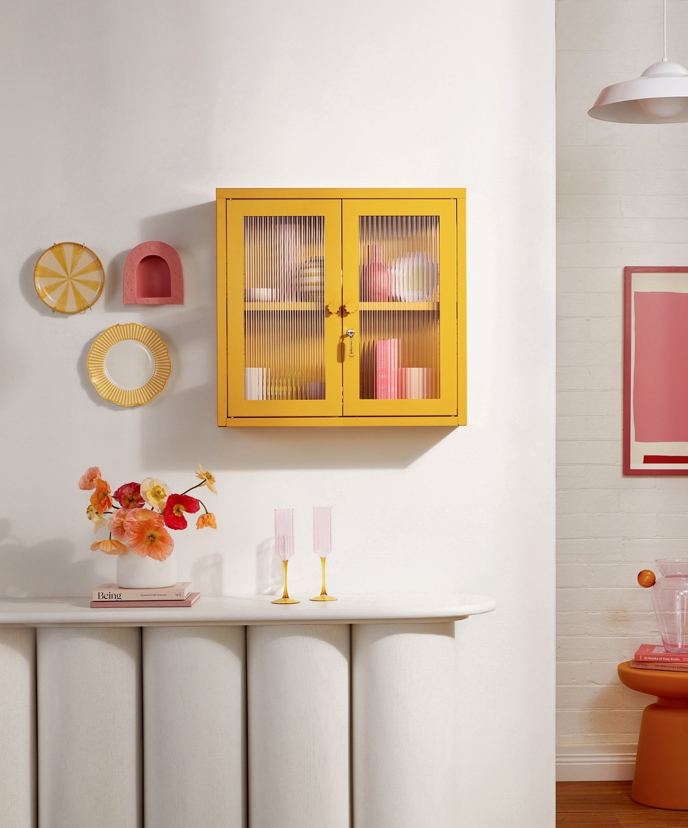 The Kit Wall Cabinet in Mustard — lifestyle