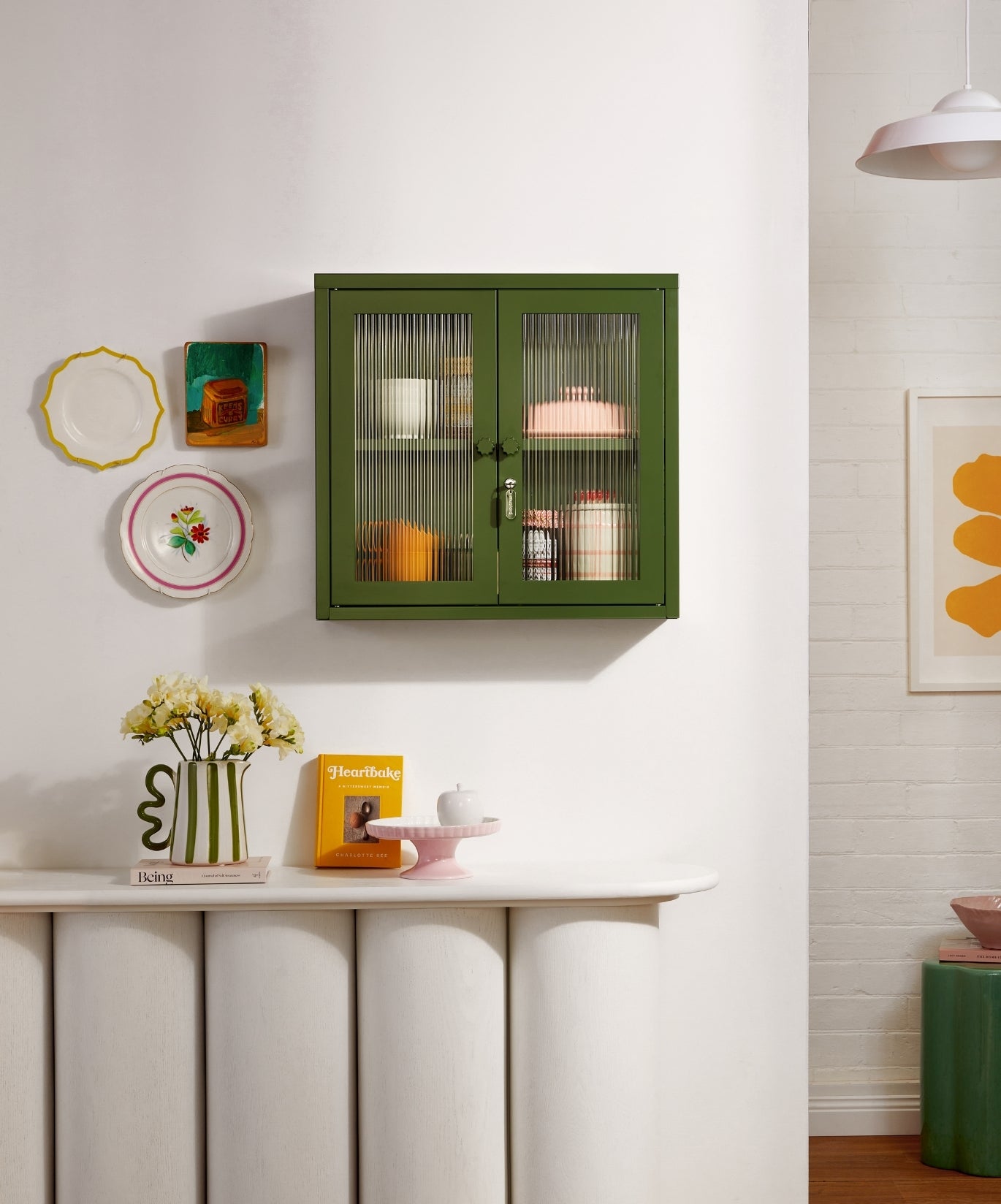 The Kit Wall Cabinet in Olive — lifestyle
