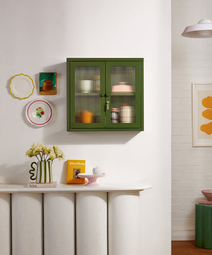 The Kit Wall Cabinet in Olive — lifestyle