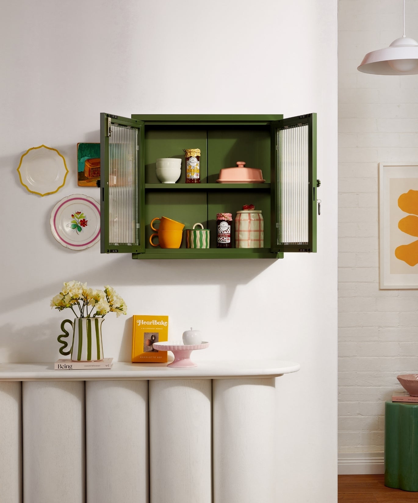 The Kit Wall Cabinet in Olive — lifestyle 3