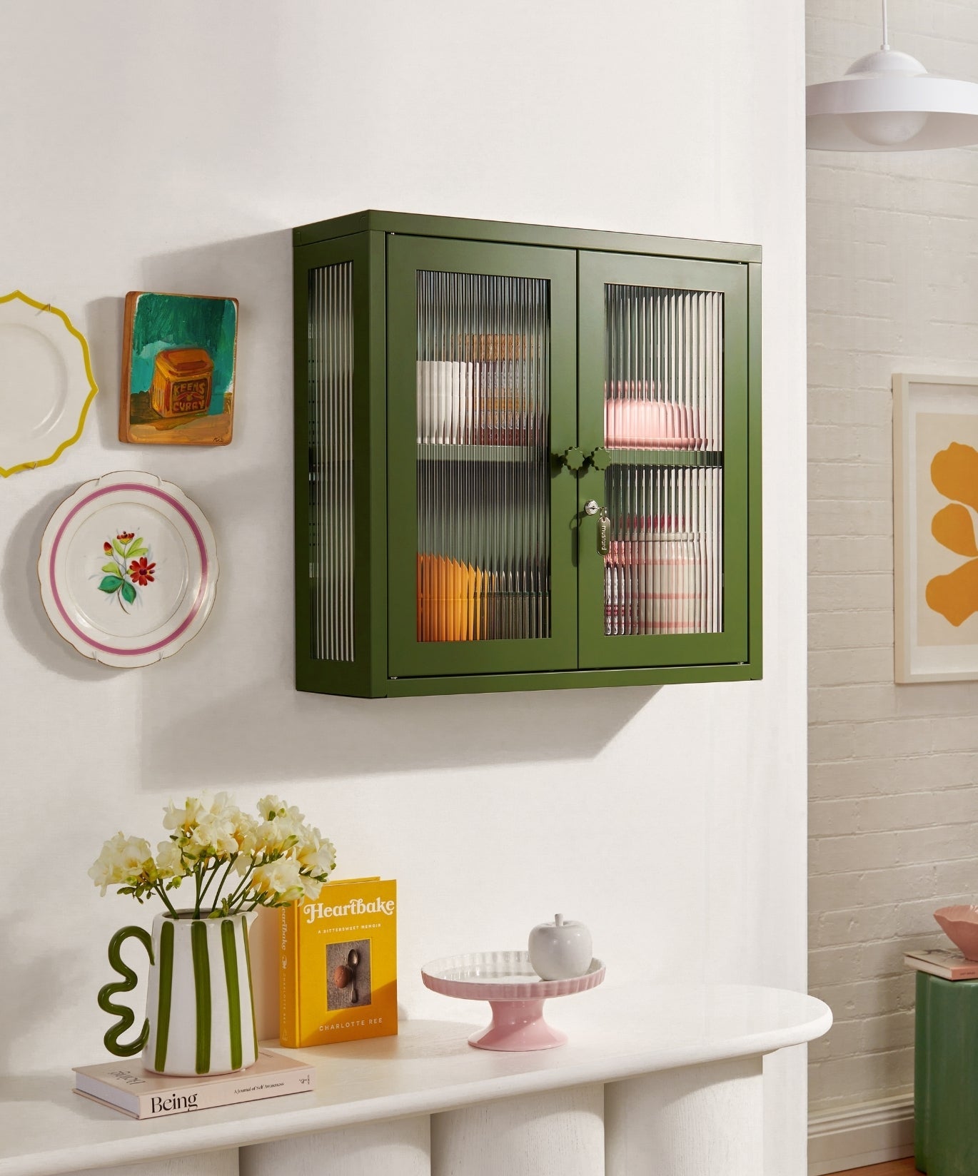 The Kit Wall Cabinet in Olive — lifestyle 4