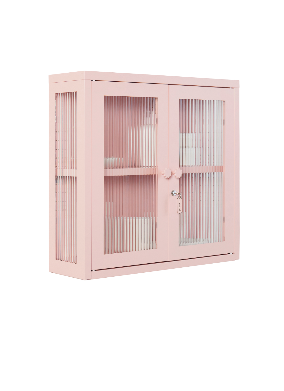 The Kit Wall Cabinet in Blush — angled