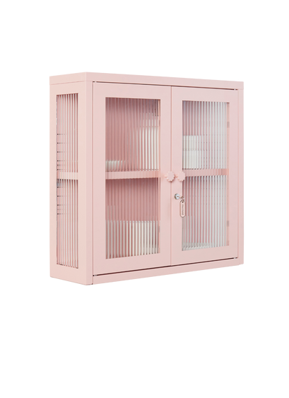 The Kit Wall Cabinet in Blush — angled