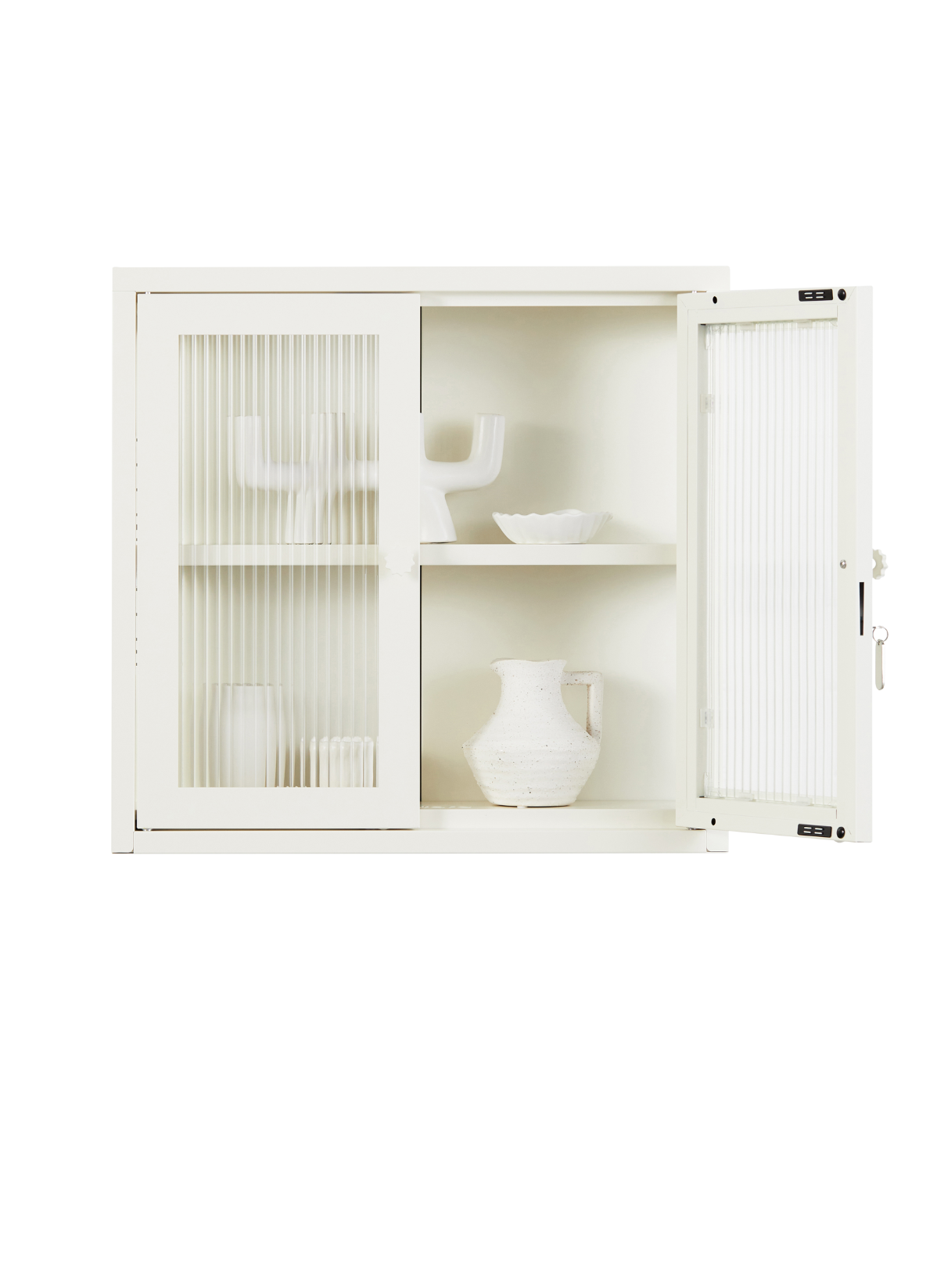 The Kit Wall Cabinet in Chalk — open