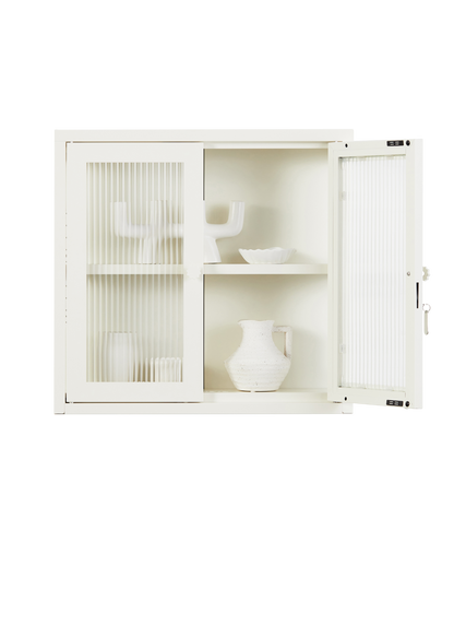 The Kit Wall Cabinet in Chalk — open