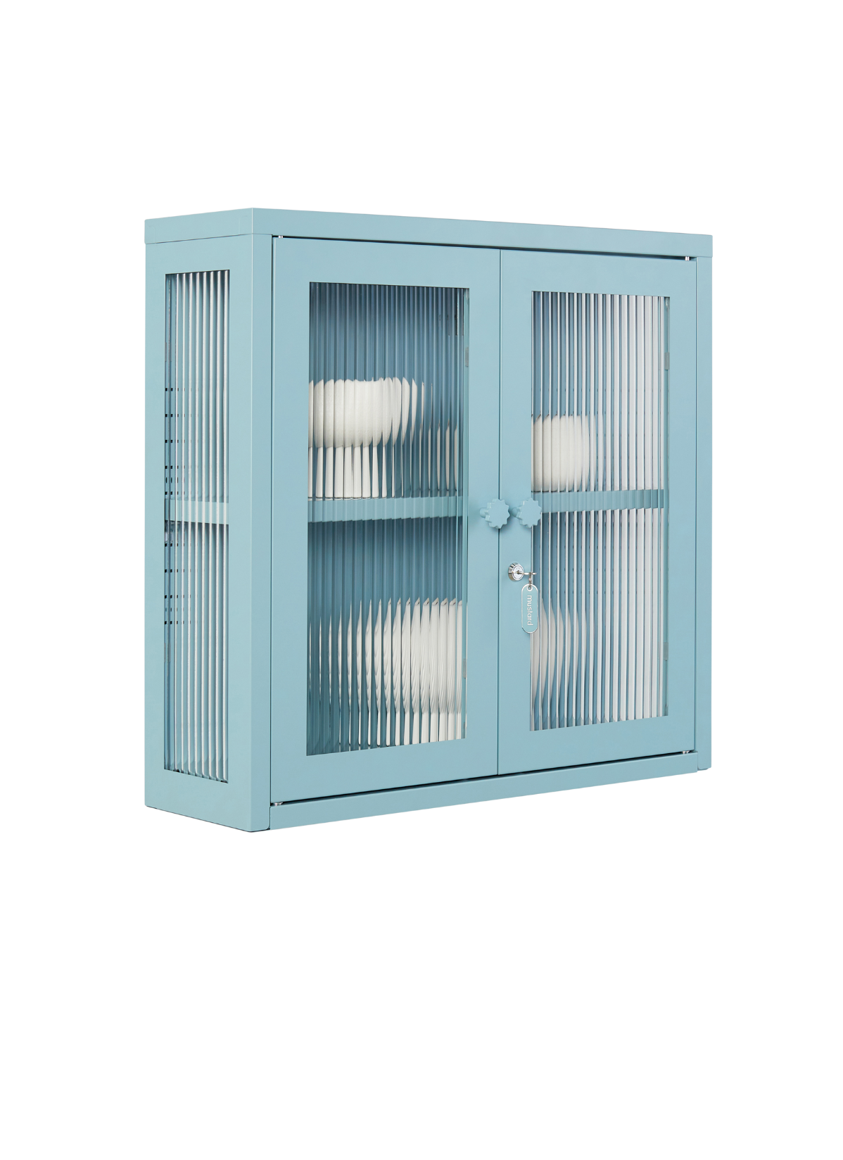 The Kit Wall Cabinet in Ocean — angled