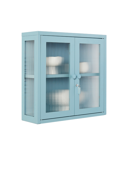 The Kit Wall Cabinet in Ocean — angled