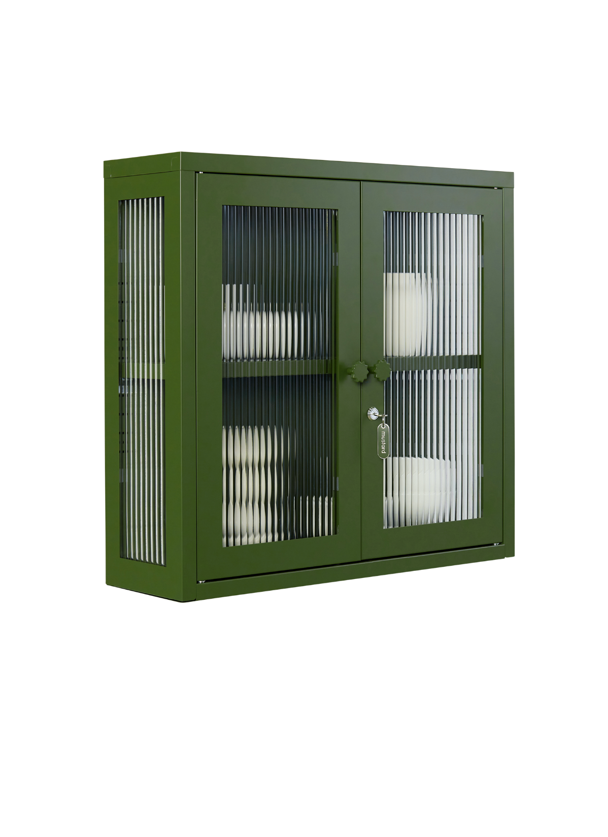 The Kit Wall Cabinet in Olive — angled