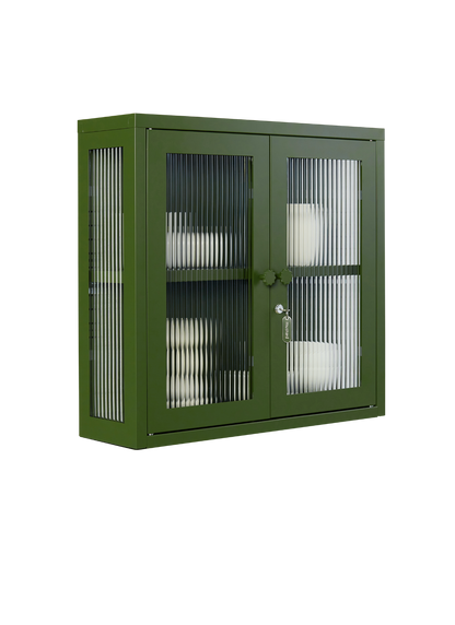 The Kit Wall Cabinet in Olive — angled