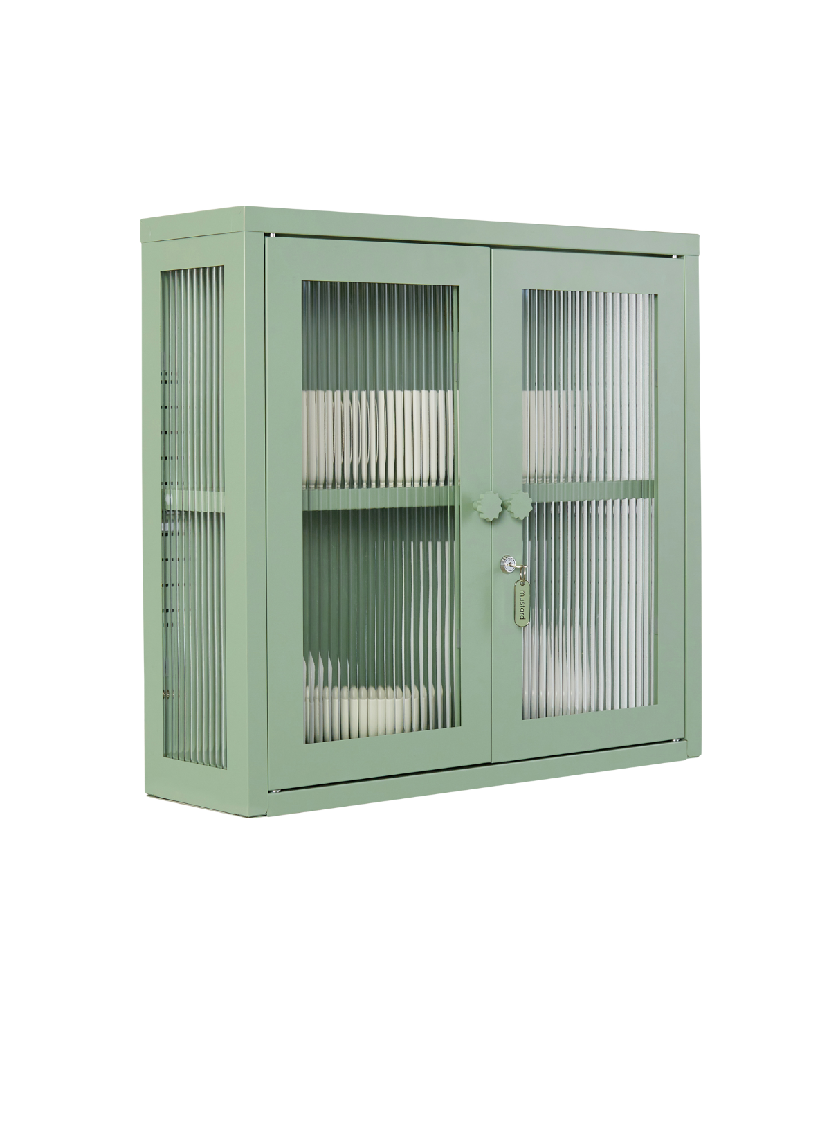 The Kit Wall Cabinet in Sage — angled
