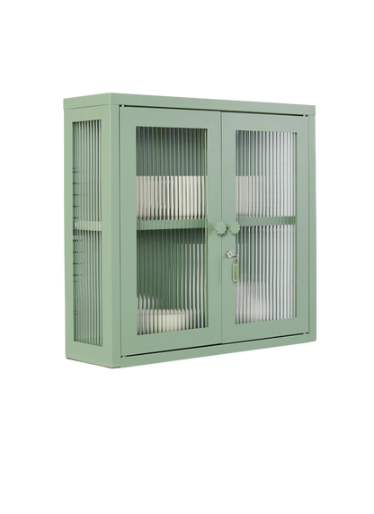 The Kit Wall Cabinet in Sage — angled