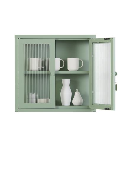 The Kit Wall Cabinet in Sage — open