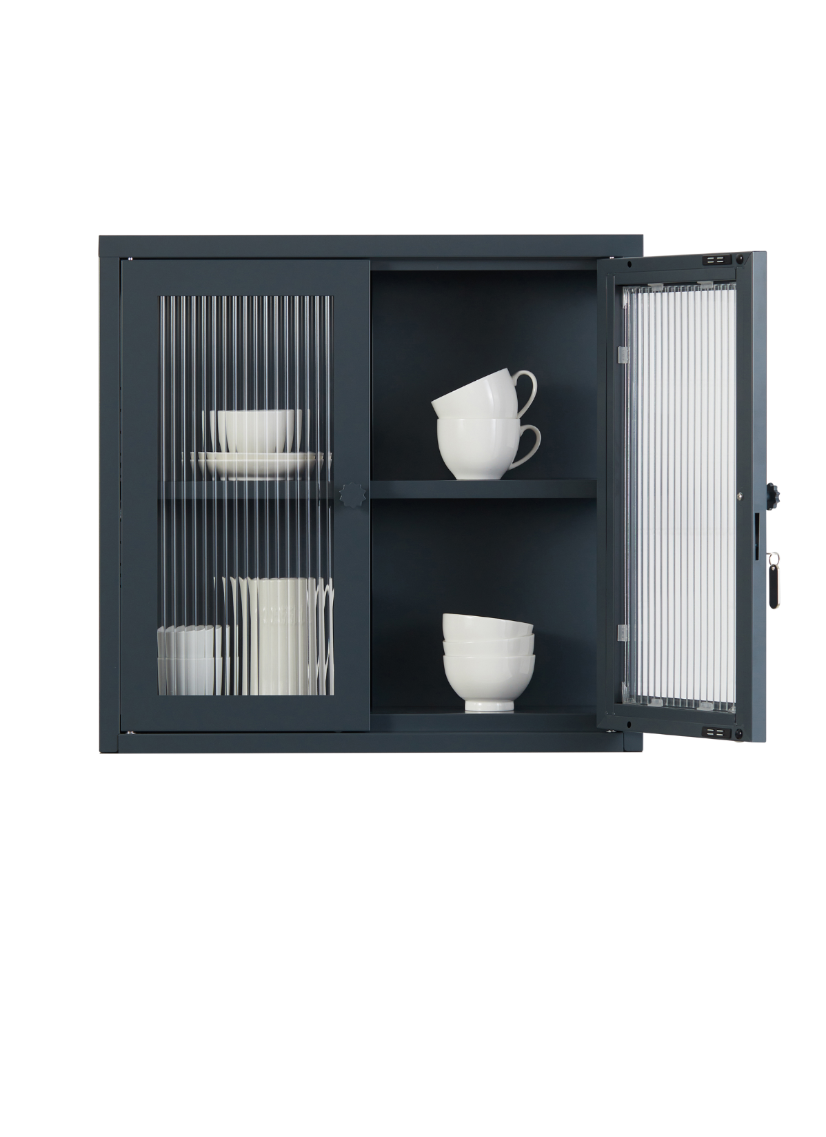 The Kit Wall Cabinet in Slate — open