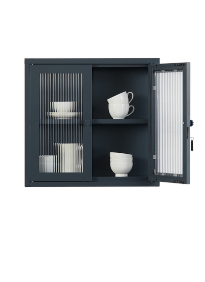 The Kit Wall Cabinet in Slate — open