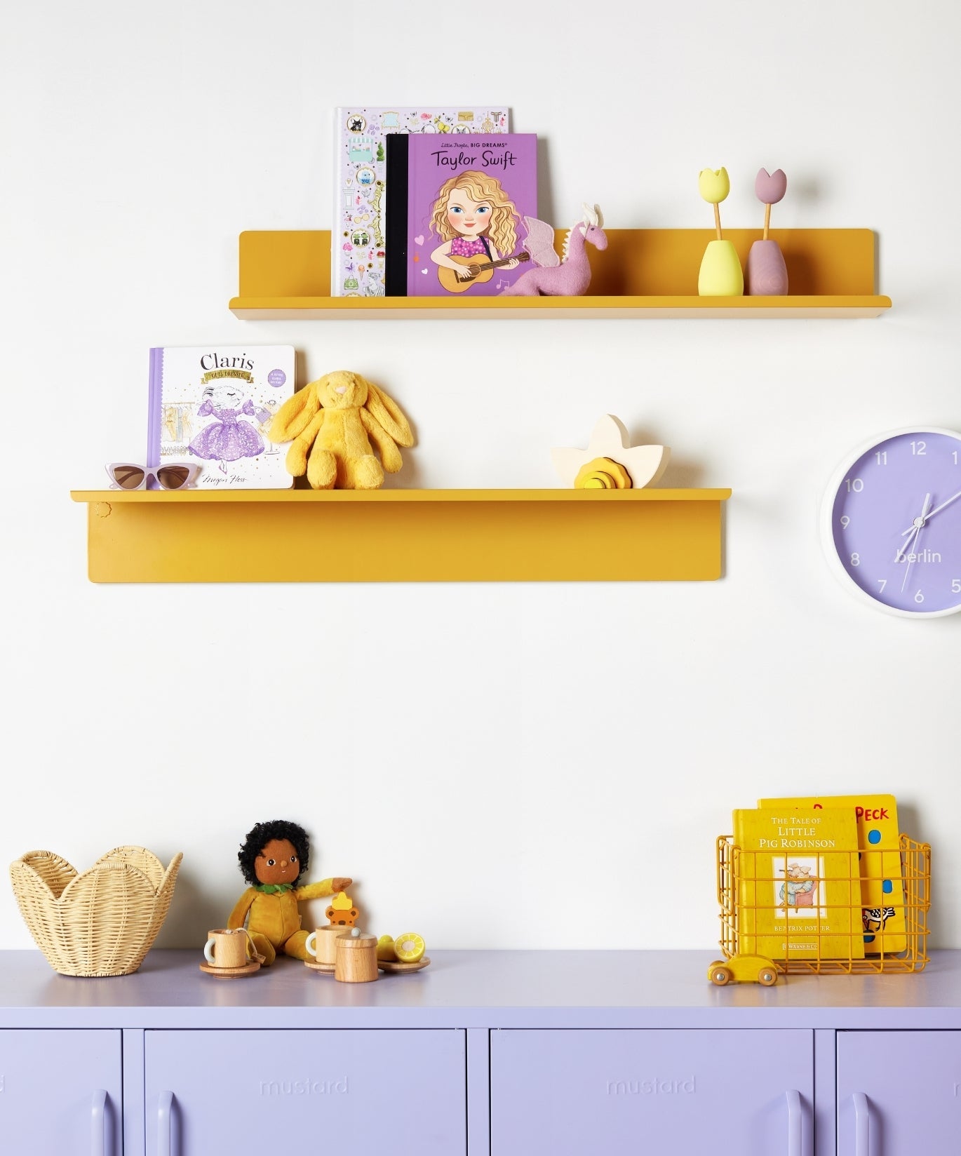 The Ledge Shelf in Mustard — large lifestyle 3