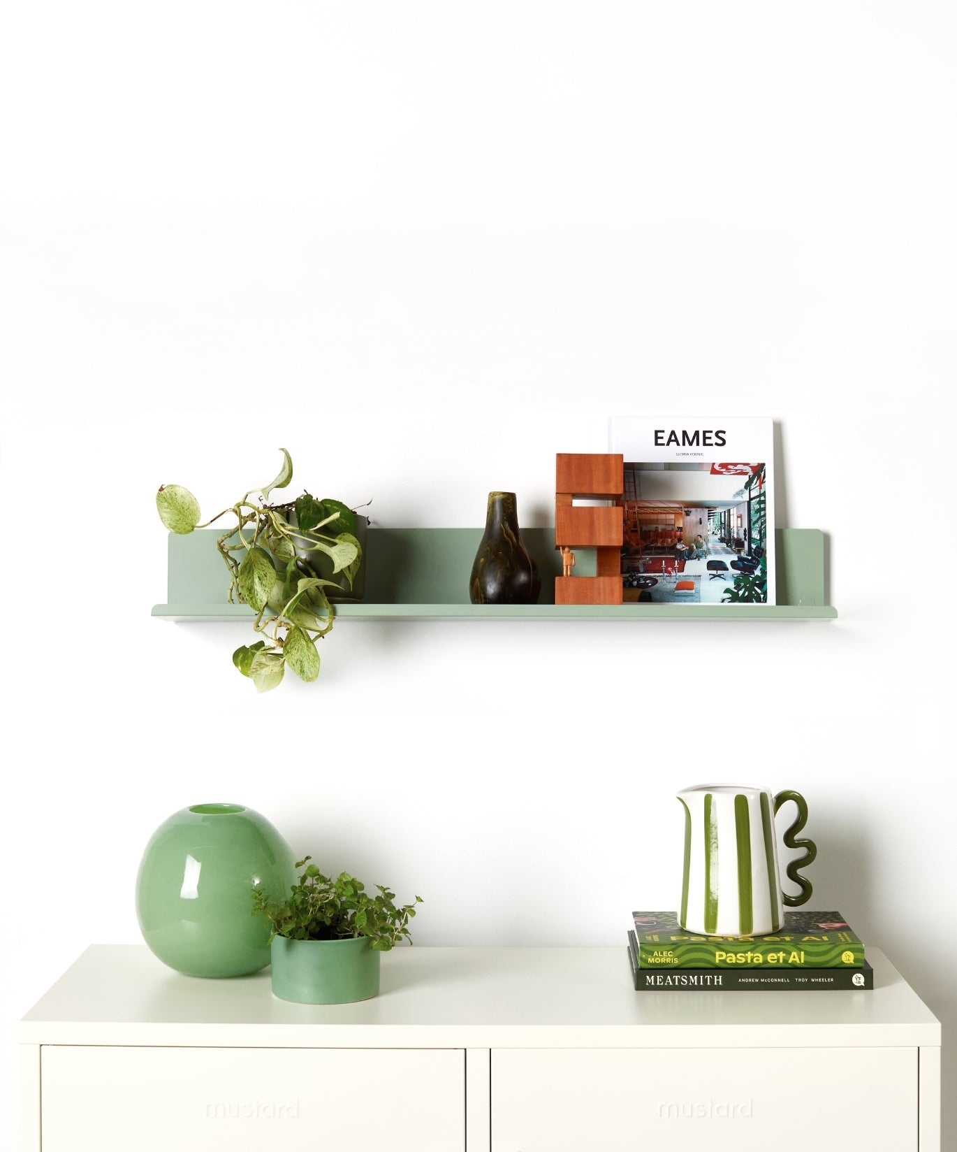 The Ledge Shelf in Sage — large lifestyle