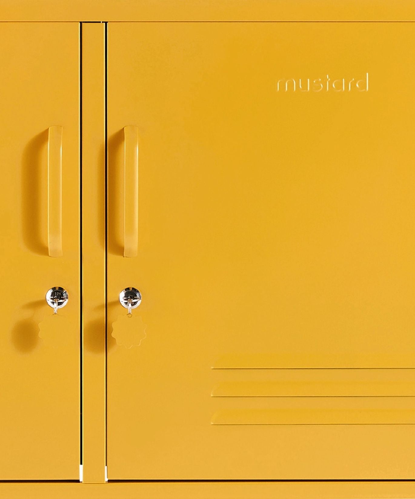 The Lowdown Locker in Mustard — close-up