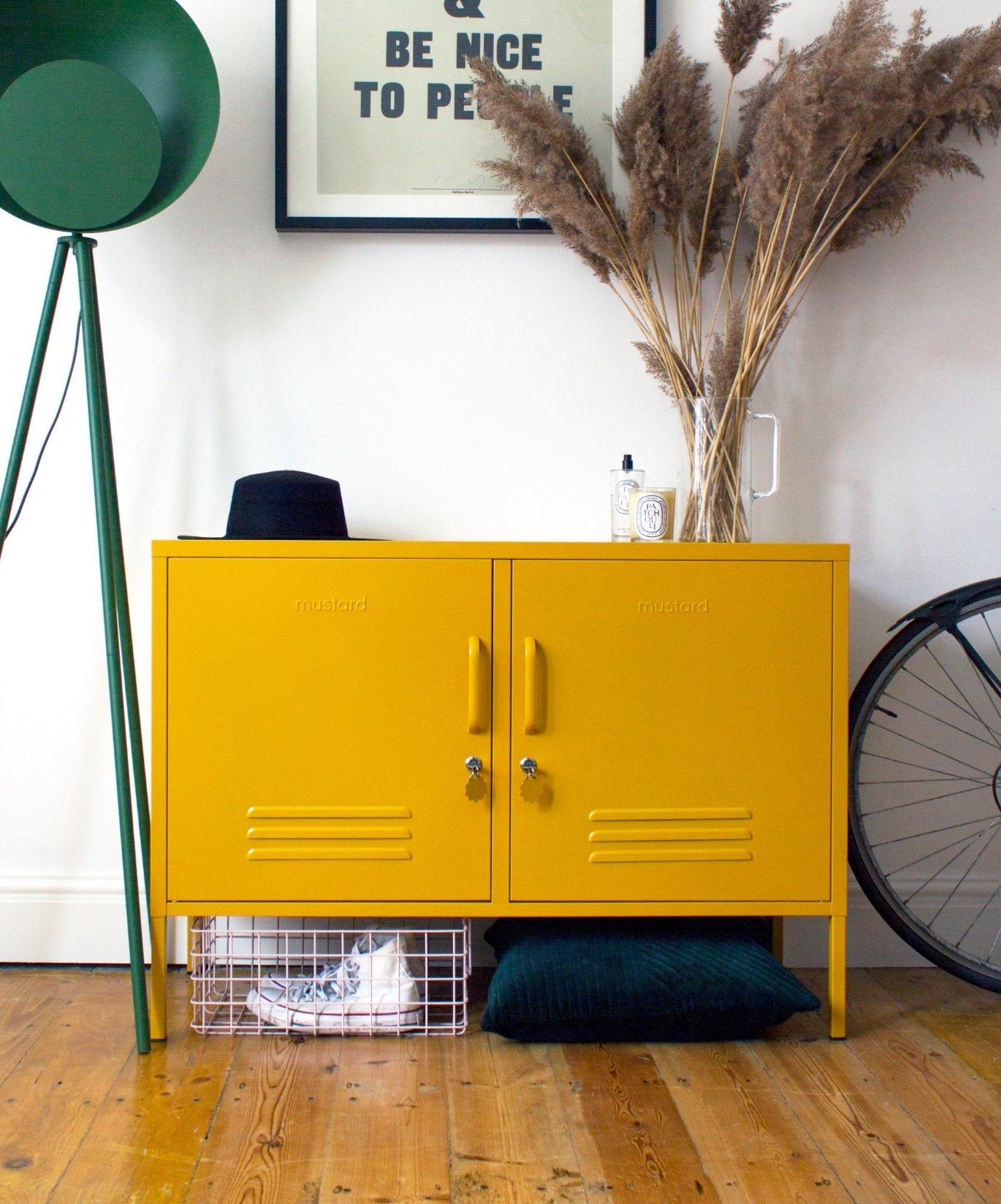 The Lowdown Locker in Mustard — lifestyle
