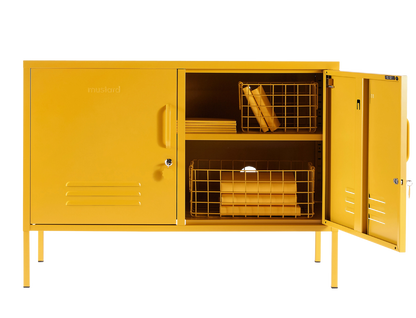 The Lowdown Locker in Mustard — open