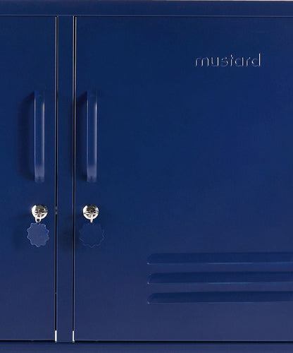 The Lowdown Locker in Navy — close-up