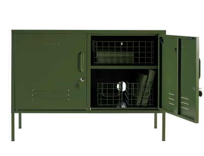 The Lowdown Locker in Olive — open