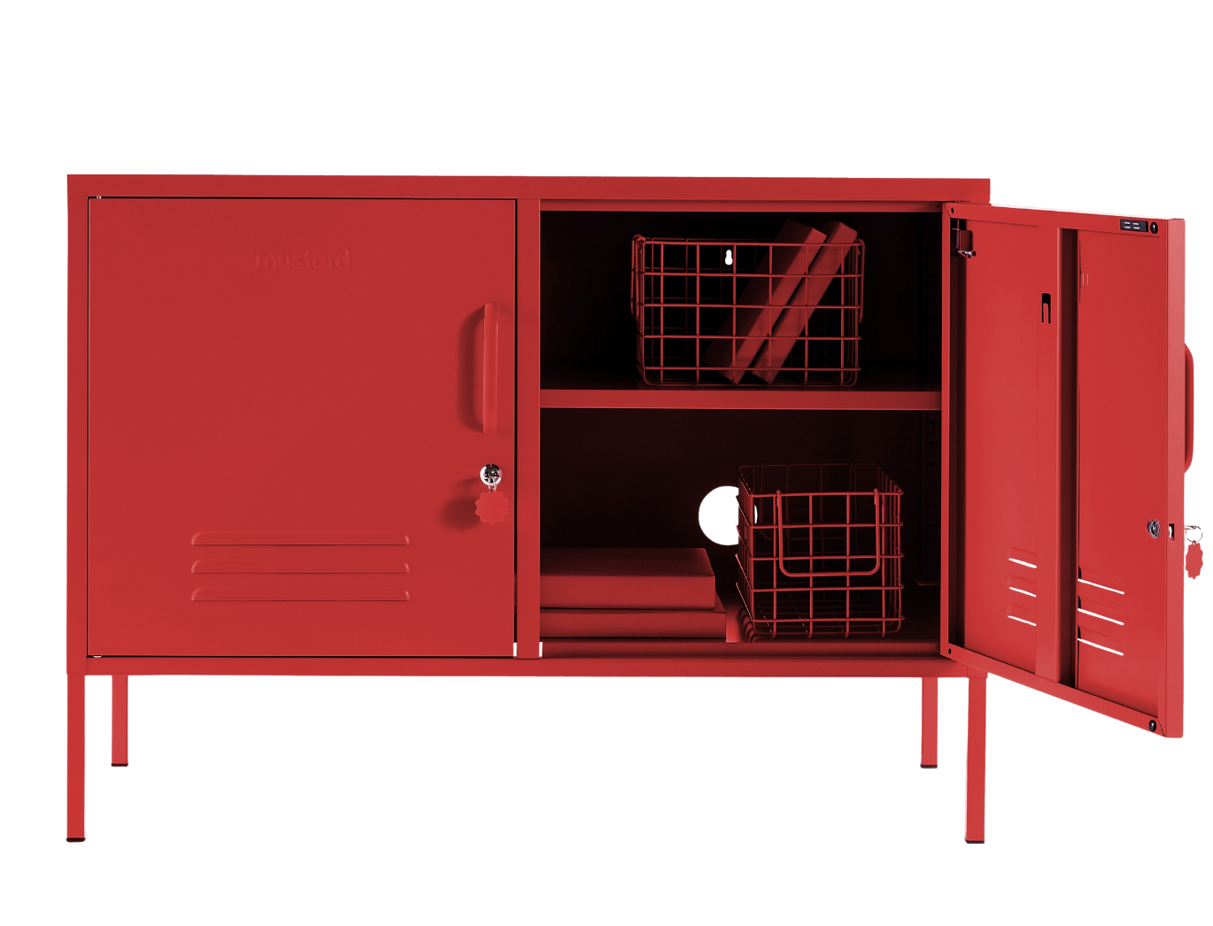 The Lowdown Locker in Poppy — open
